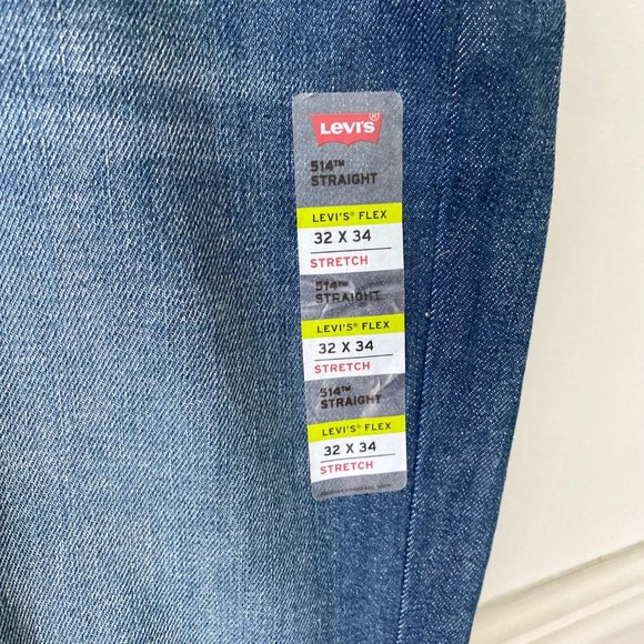 NWT Levi's Men's 514 STRAIGHT FIT FLEX JEANS Stretch Burch Dark Wash Size 32x34 - Picture 8 of 11